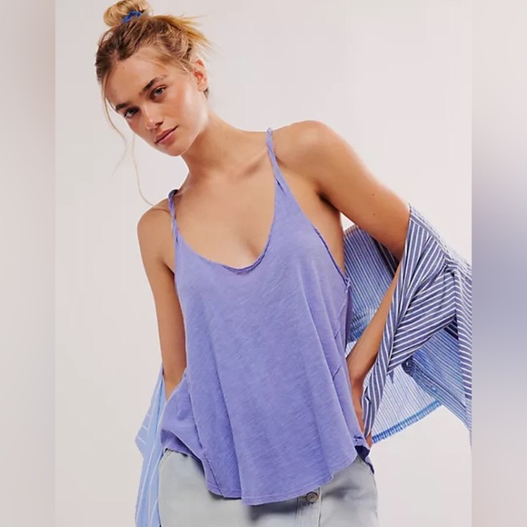 NWOT Free People lo lo tank in periwinkle - Picture 1 of 6